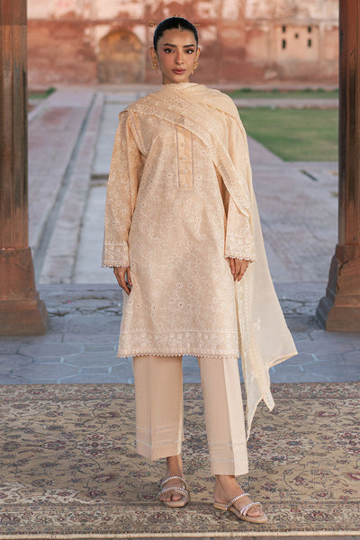 Cross Stitch | Exclusive Pret | Ecru Breeze-3PC (Shirt, Trouser & Dupatta)