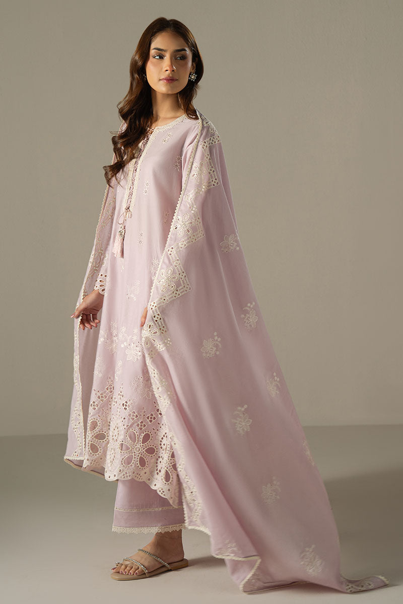 Cross Stitch | Chikankari Lawn 25 | LILAC BLOOM -  Cross Stitch Ladies Clothes - Original Designer Dress - House of Maryam