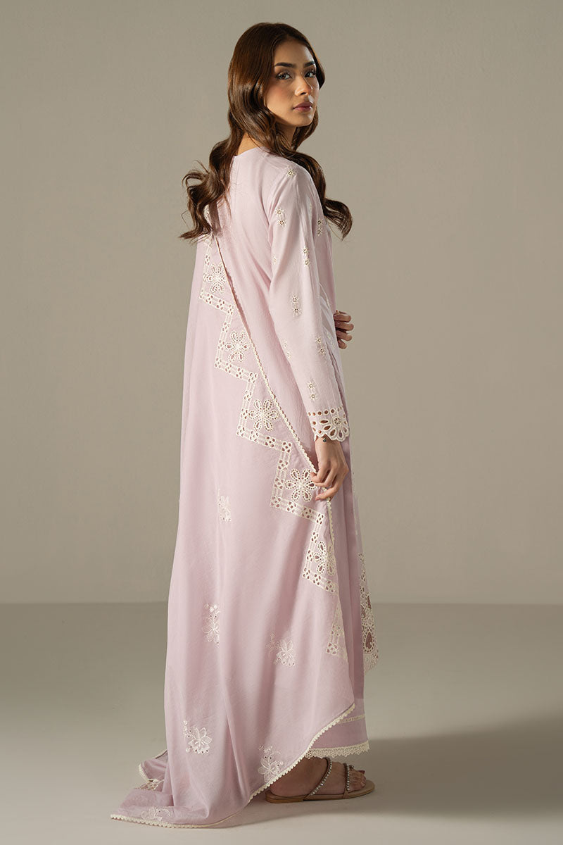 Cross Stitch | Chikankari Lawn 25 | LILAC BLOOM -  Cross Stitch Ladies Clothes - Original Designer Dress - House of Maryam