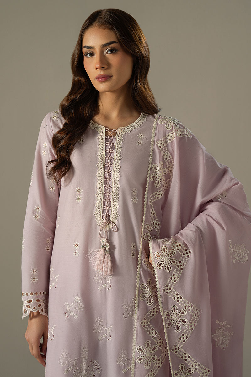 Cross Stitch | Chikankari Lawn 25 | LILAC BLOOM -  Cross Stitch Ladies Clothes - Original Designer Dress - House of Maryam