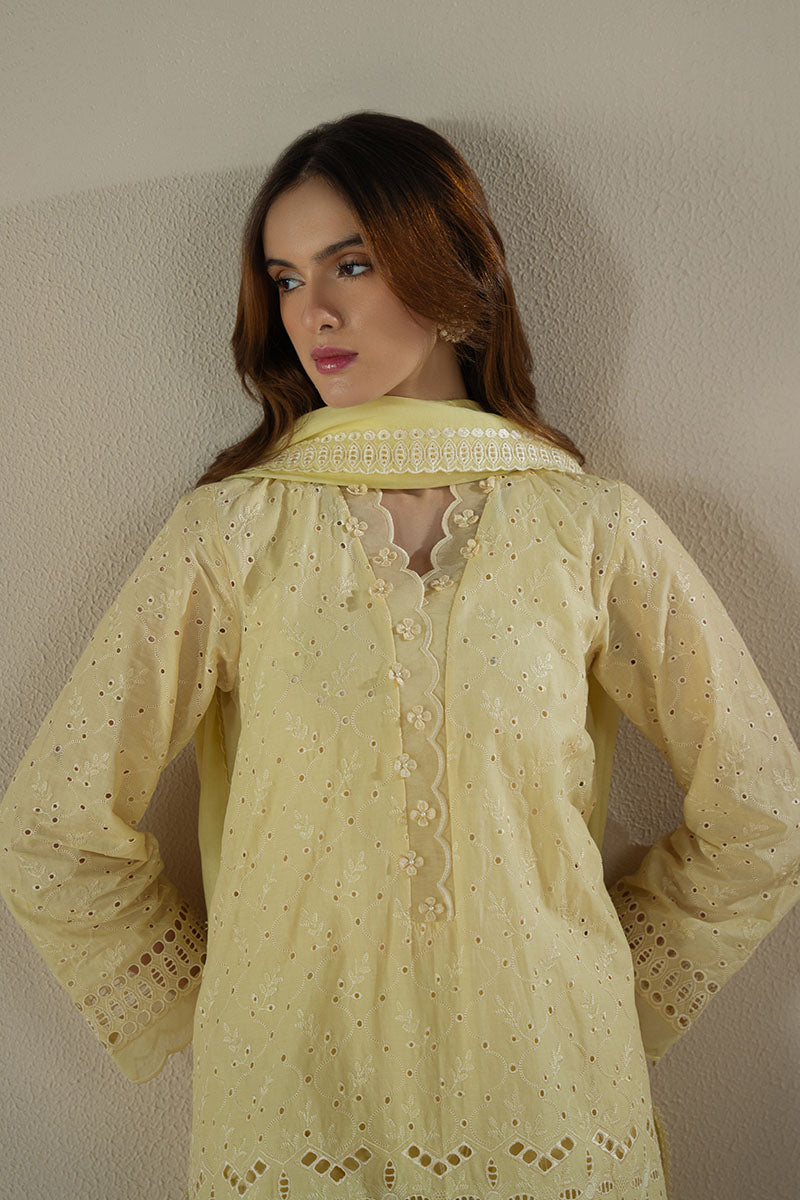 Cross Stitch | Exclusive Pret | Lemon Zest-3PC (Shirt,Trouser & Dupatta)-5