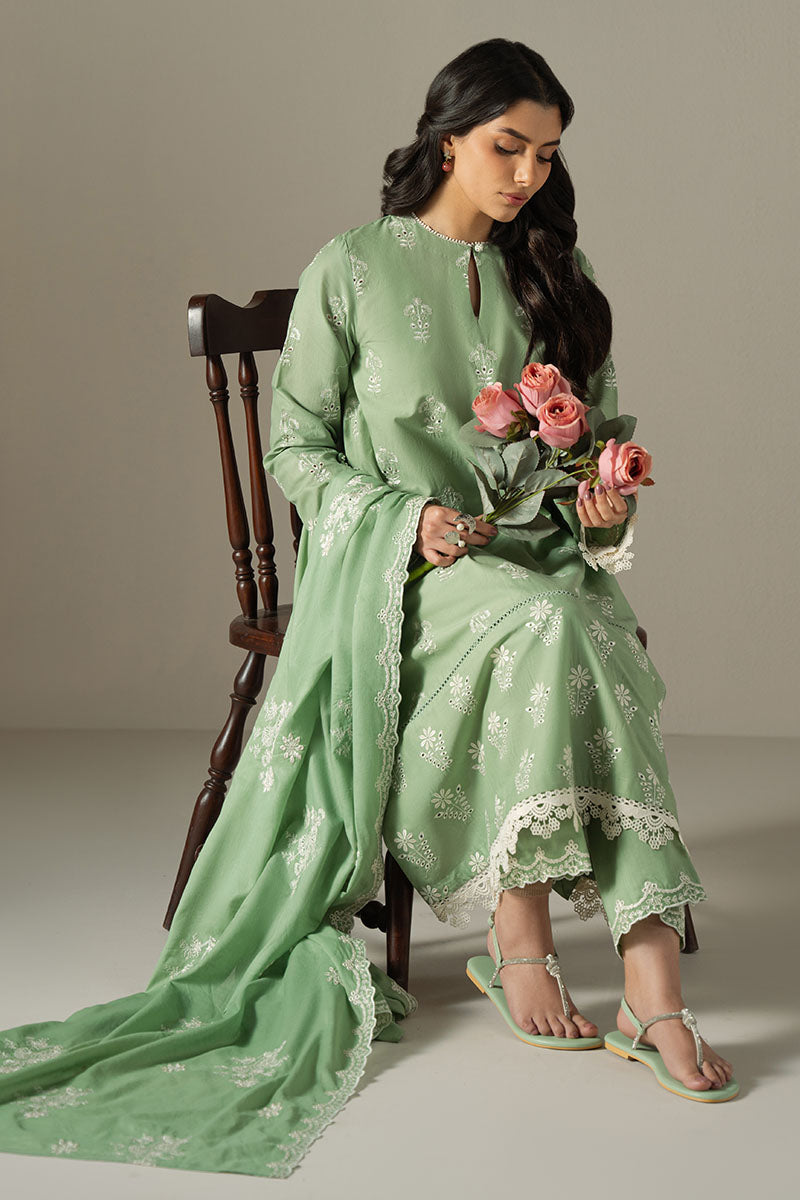 Cross Stitch | Chikankari Lawn 25 | SAGE GARDEN -  Cross Stitch Ladies Clothes - Original Designer Dress - House of Maryam