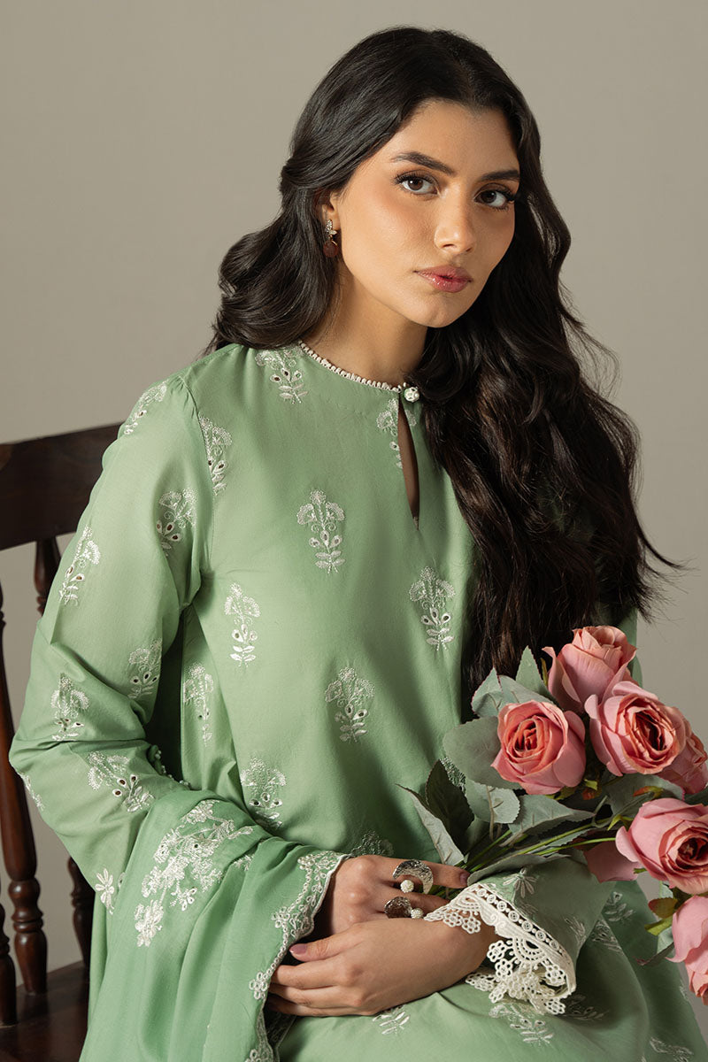 Cross Stitch | Chikankari Lawn 25 | SAGE GARDEN -  Cross Stitch Ladies Clothes - Original Designer Dress - House of Maryam