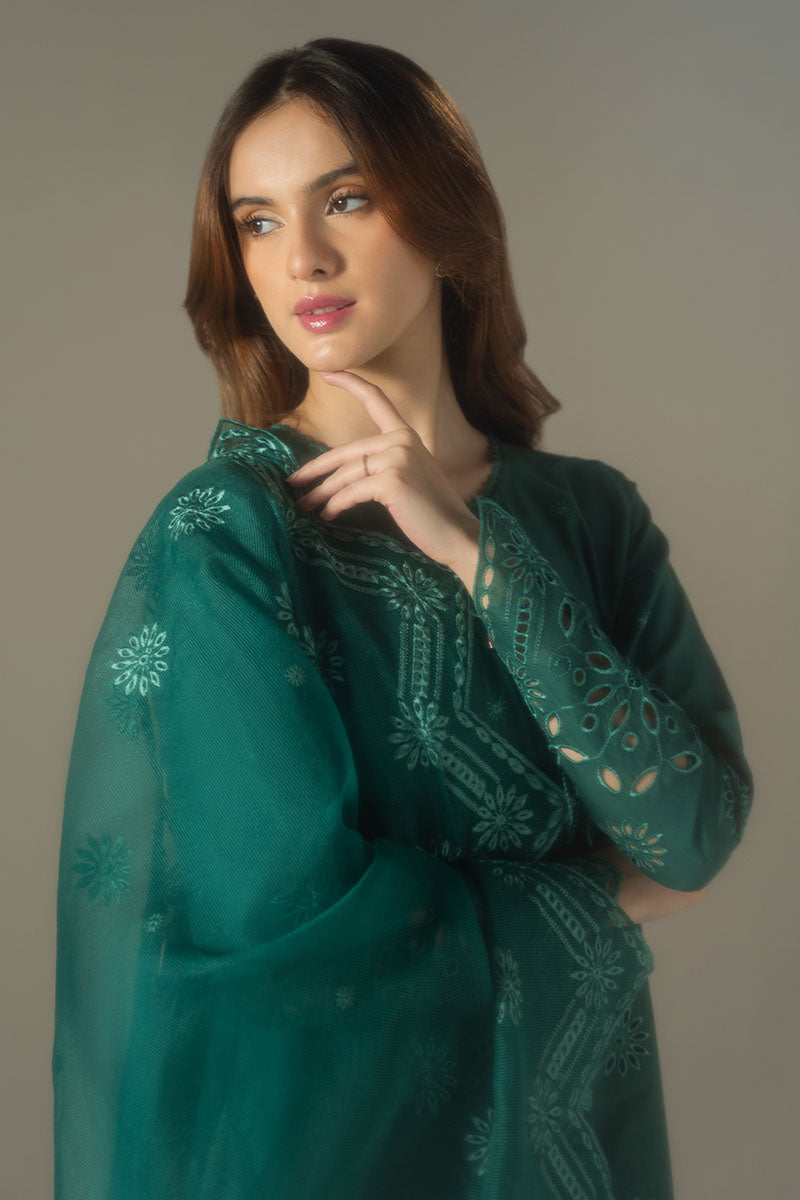 Cross Stitch | Chikankari Lawn 25 | VERDENT FLORA -  Cross Stitch Ladies Clothes - Original Designer Dress - House of Maryam