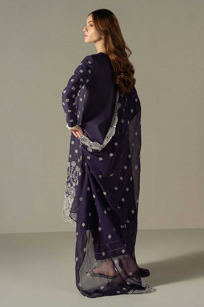 Cross Stitch | Chikankari Lawn 25 | INDIGO ROYAL -  Cross Stitch Ladies Clothes - Original Designer Dress - House of Maryam