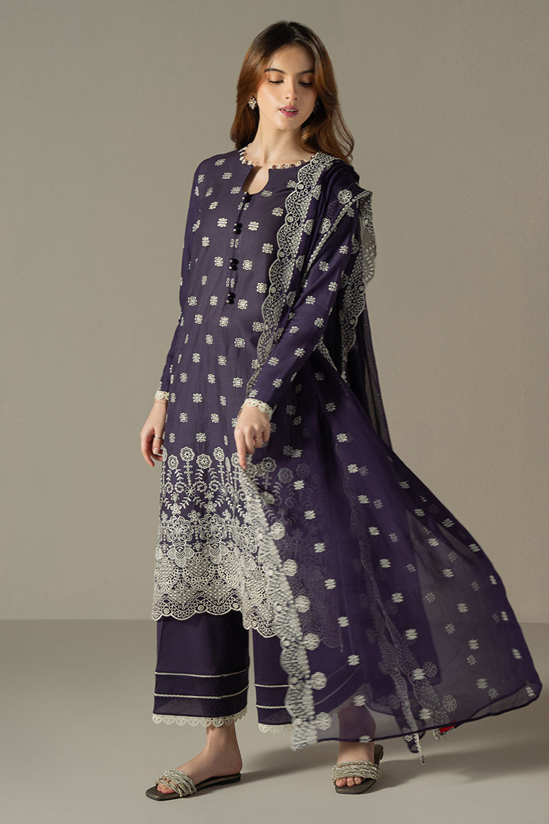 Cross Stitch | Chikankari Lawn 25 | INDIGO ROYAL -  Cross Stitch Ladies Clothes - Original Designer Dress - House of Maryam