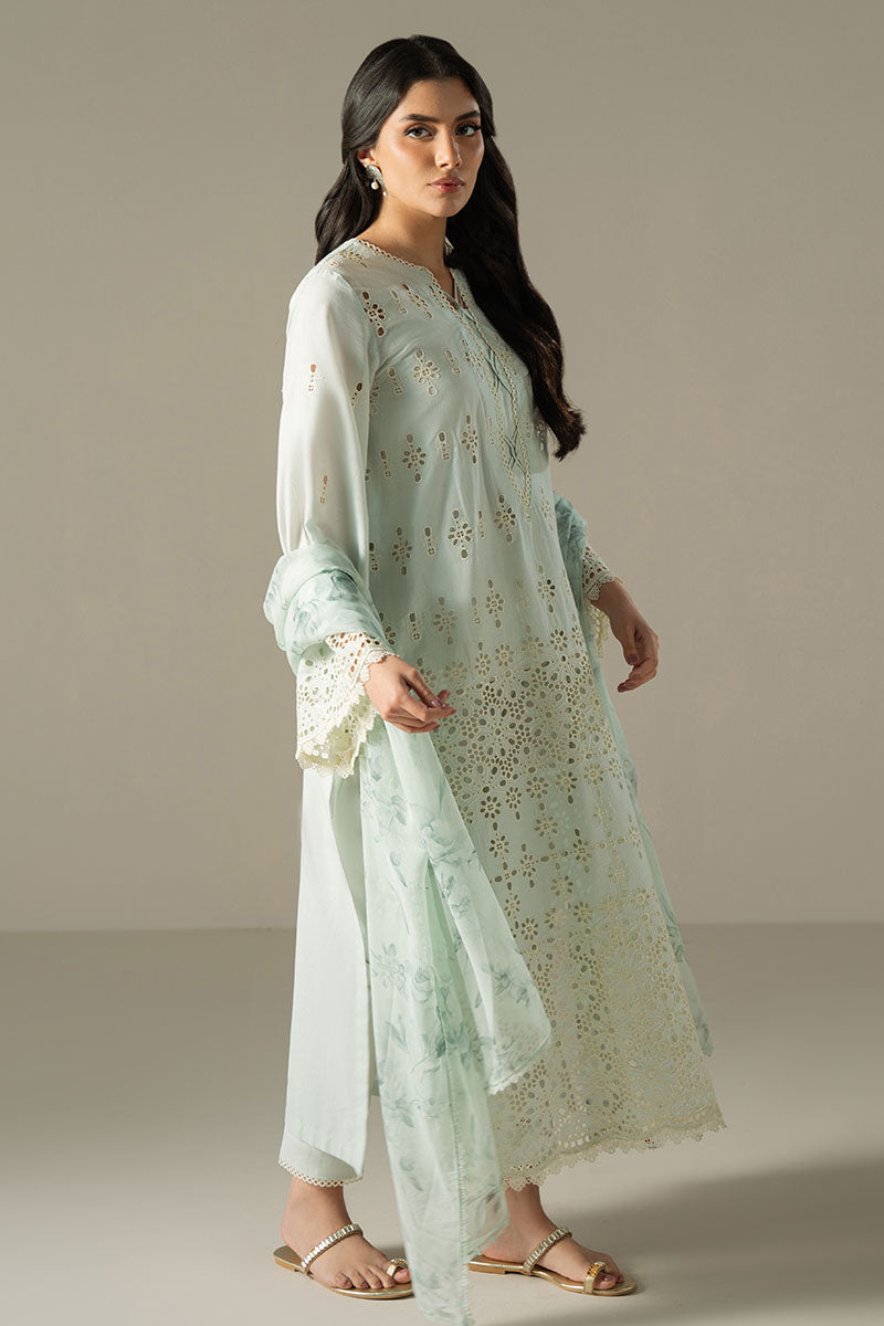 Cross Stitch | Chikankari Lawn 25 | BLUE AURA -  Cross Stitch Ladies Clothes - Original Designer Dress - House of Maryam