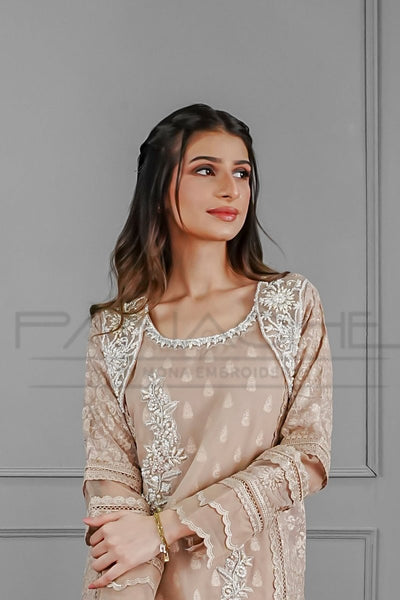 Panache | Pret | Classy Rosette Couture -  Panache By Mona  - Original Designer Dress - House of Maryam