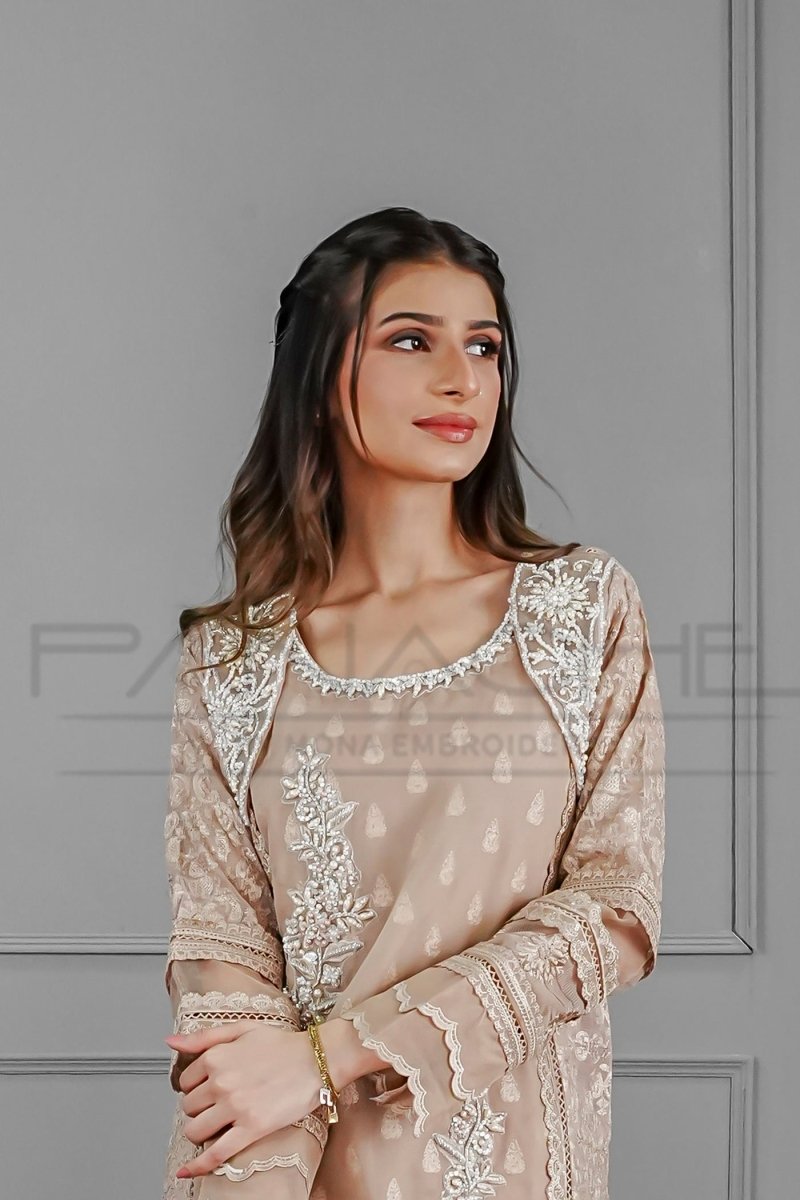 Panache | Pret | Classy Rosette Couture -  Panache By Mona  - Original Designer Dress - House of Maryam