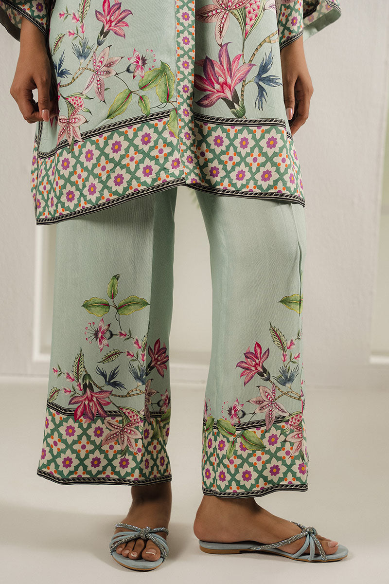 Cross Stitch | Exclusive Pret | Aqua Bloom-2PC (Shirt & Trouser), image 2