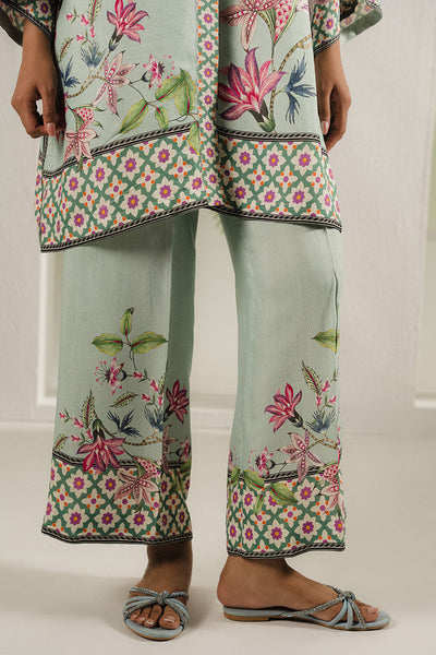 Cross Stitch | Exclusive Pret | Aqua Bloom-2PC (Shirt & Trouser)