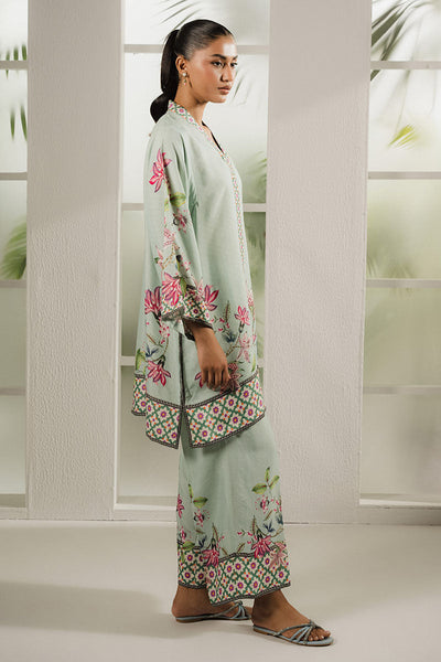 Cross Stitch | Exclusive Pret | Aqua Bloom-2PC (Shirt & Trouser)