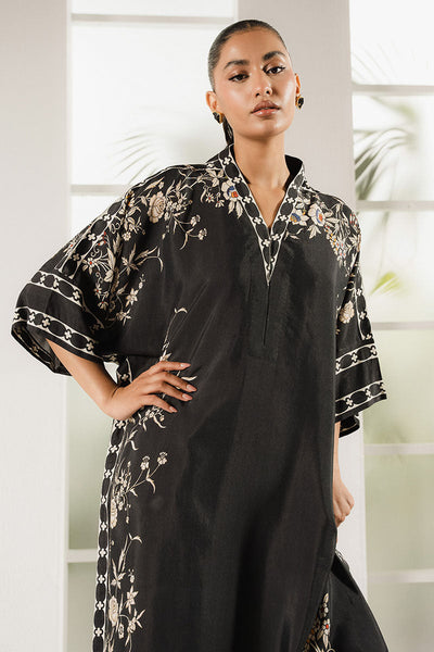 Cross Stitch | Exclusive Pret | Black Trellis Printed Silk Shirt