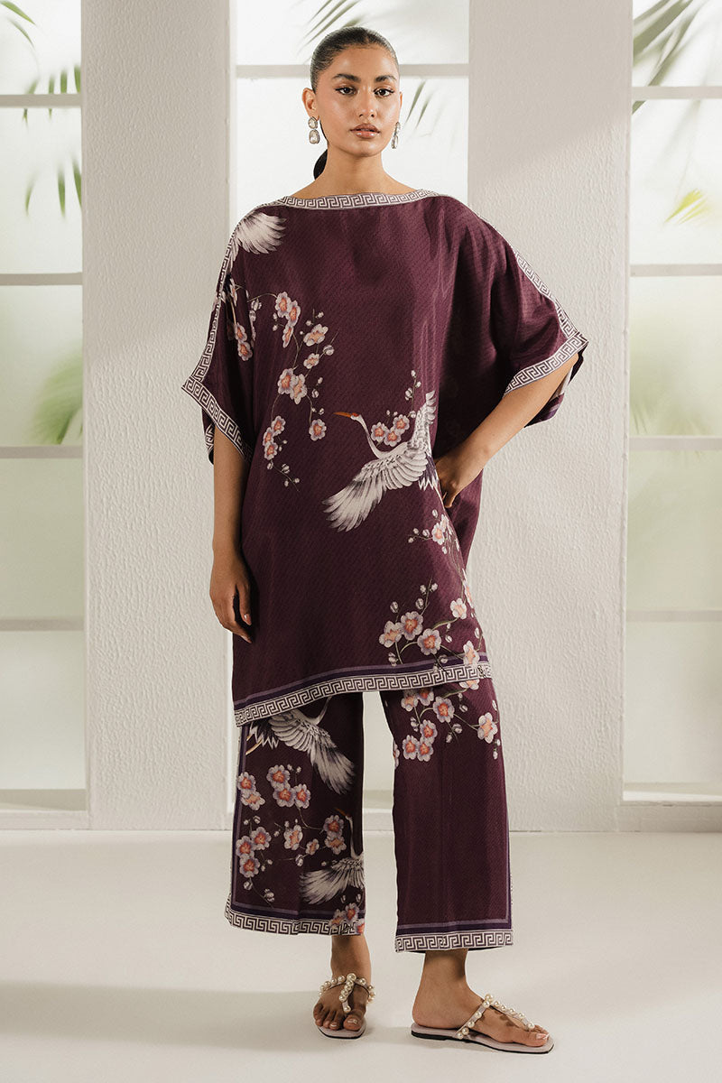 Cross Stitch | Exclusive Pret | Sakura Soar-2PC (Shirt & Trouser)-1