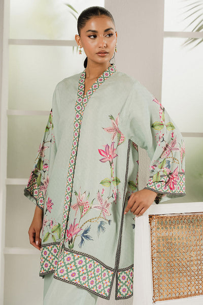 Cross Stitch | Exclusive Pret | Aqua Bloom-2PC (Shirt & Trouser)