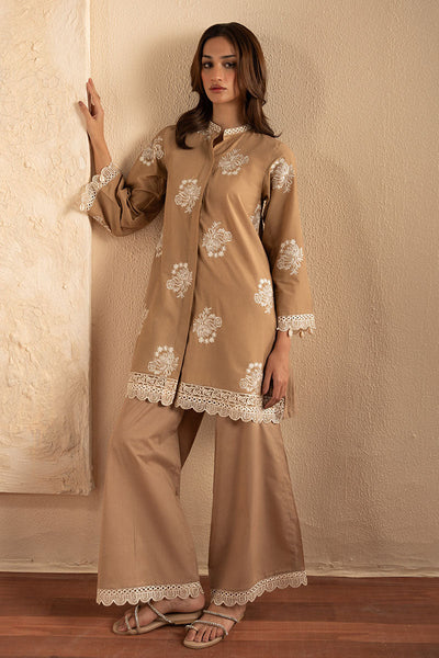 Cross Stitch | Exclusive Pret | Sandy Brown-2PC (Shirt & Trouser)