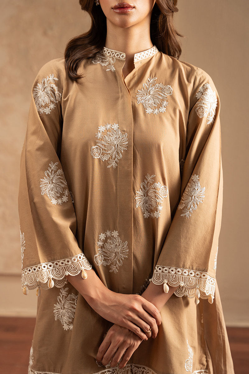 Cross Stitch | Exclusive Pret | Sandy Brown-2PC (Shirt & Trouser)-2