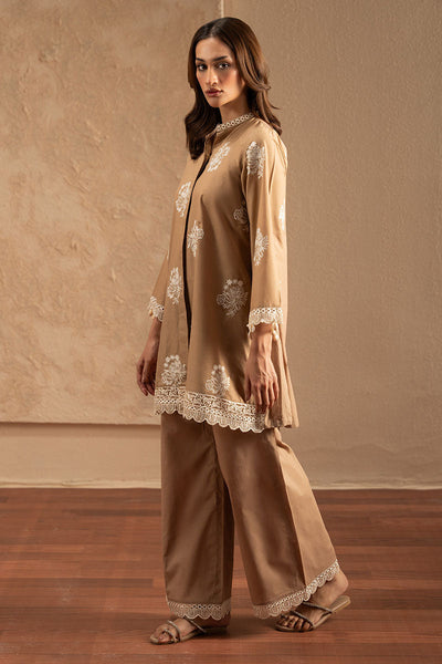 Cross Stitch | Exclusive Pret | Sandy Brown-2PC (Shirt & Trouser)