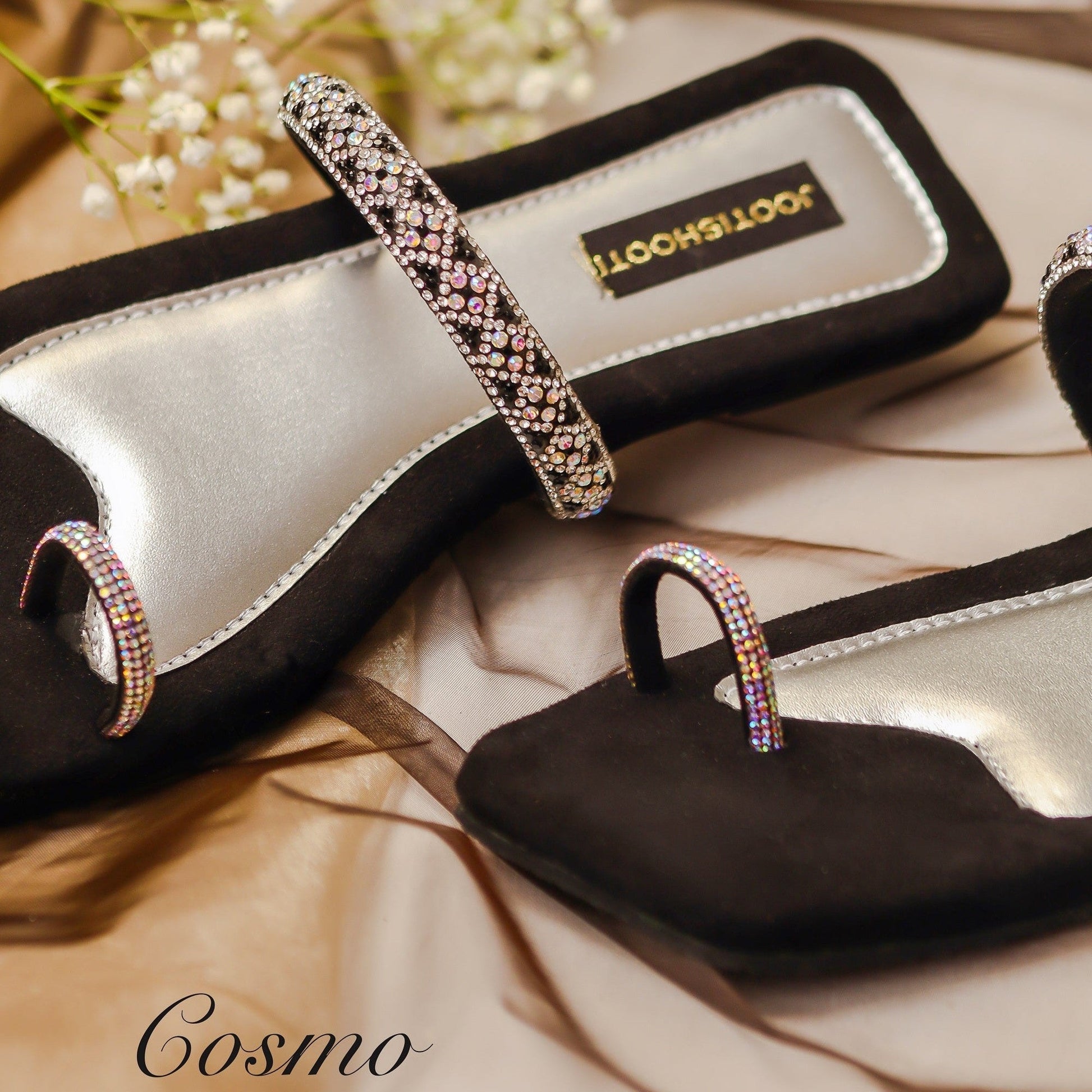 Cosmo Diamanté Slides by Designer House of Maryam - House of Maryam - Pakistani Designer Ethnic Wear in {{ shop.shopifyCountryName }}