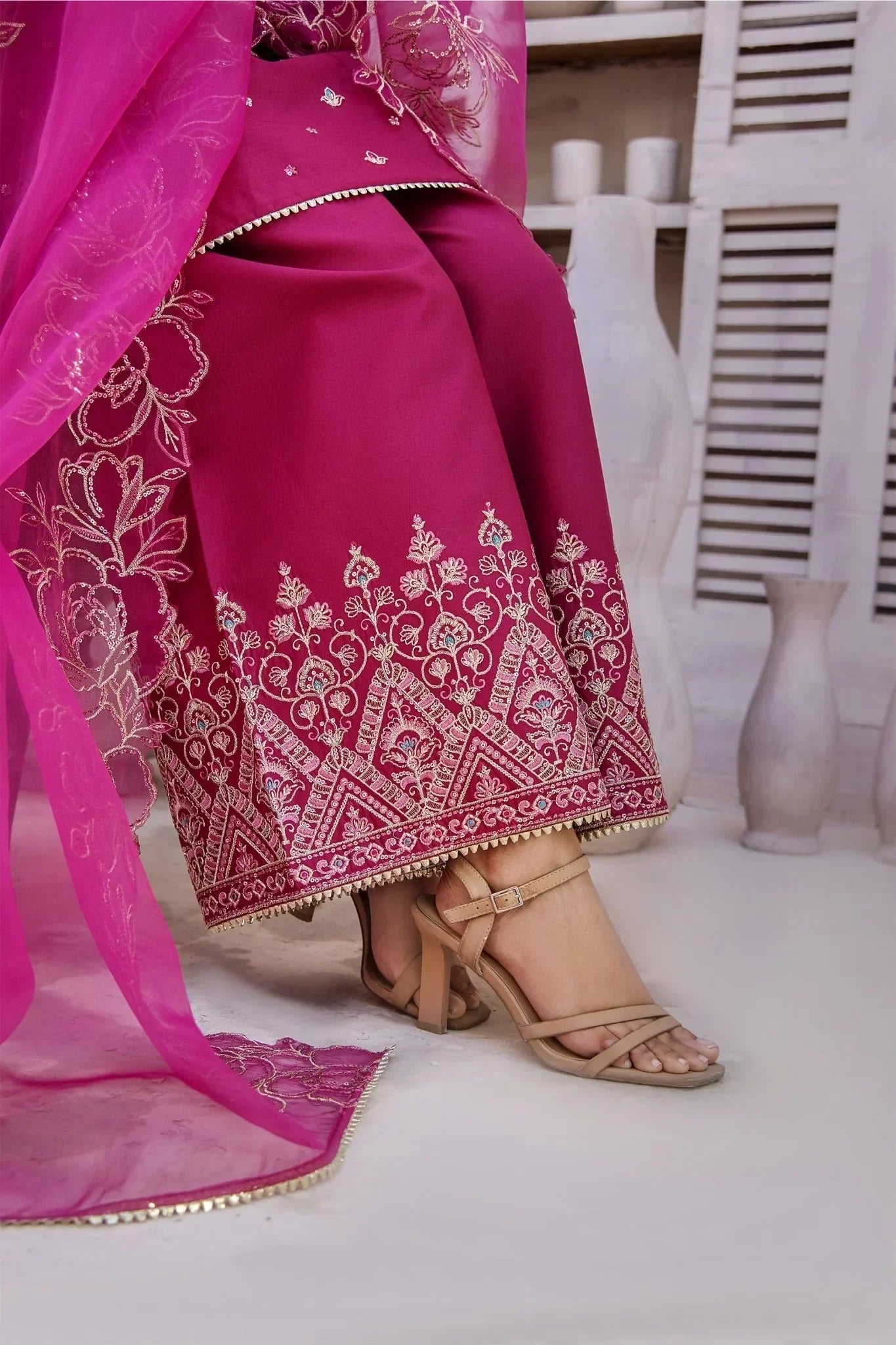 Rajwani | Sohani Casual Pret | CRIMSON -  Rajwani Ladies Clothes - Original Designer Dress - House of Maryam