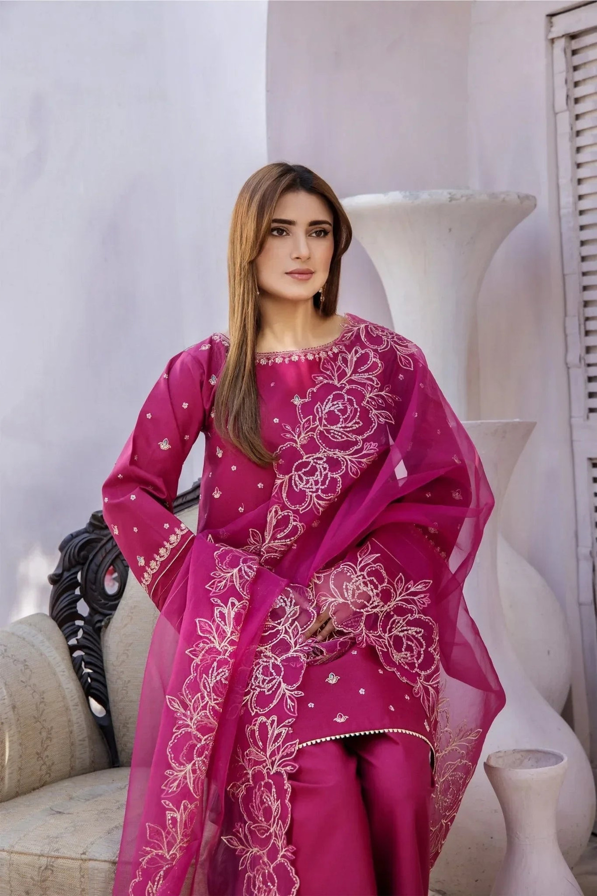 Rajwani | Sohani Casual Pret | CRIMSON -  Rajwani Ladies Clothes - Original Designer Dress - House of Maryam