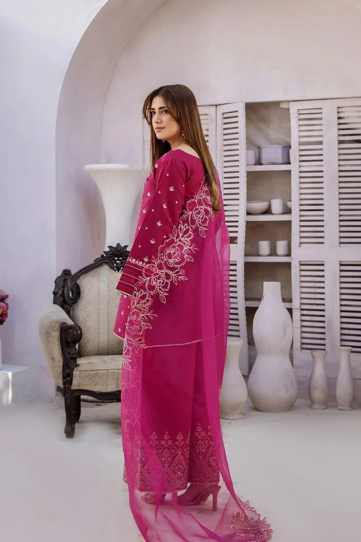 Rajwani | Sohani Casual Pret | CRIMSON -  Rajwani Ladies Clothes - Original Designer Dress - House of Maryam