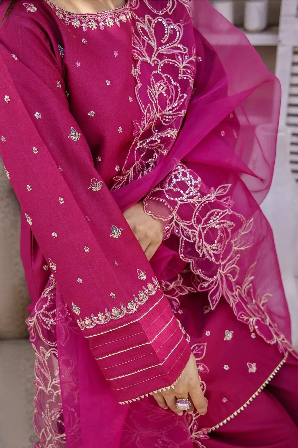 Rajwani | Sohani Casual Pret | CRIMSON -  Rajwani Ladies Clothes - Original Designer Dress - House of Maryam