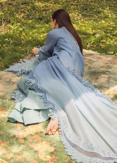 Crimson | Tasawar 25 | ALL THINGS OMBRE - D1 A-Brand:Crimson-Type:Ladies Clothes-Blue Gray-Organza-House of Maryam- Buy in UK, USA