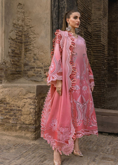 Crimson | Tasawar 25 | ALL THINGS OMBRE - D1B-Brand:Crimson-Type:Ladies Clothes-Pink-Organza-House of Maryam- Buy in UK, USA