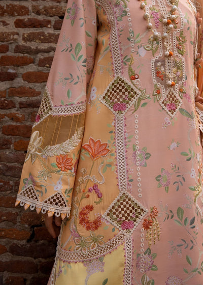 Crimson | Tasawar 25 | BONJOUR AND BLOOM - D4B-Brand:Crimson-Type:Ladies Clothes-Peach Pink-Organza-House of Maryam- Buy in UK, USA