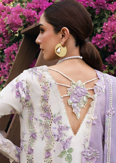 Crimson | Tasawar 25 | LAVENDER FALL - D5B-Brand:Crimson-Type:Ladies Clothes-White-Organza-House of Maryam- Buy in UK, USA