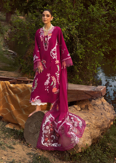 Crimson | Tasawar 25 | MIRROR GARDEN - D3A-Brand:Crimson-Type:Ladies Clothes-Berry-Organza-House of Maryam- Buy in UK, USA