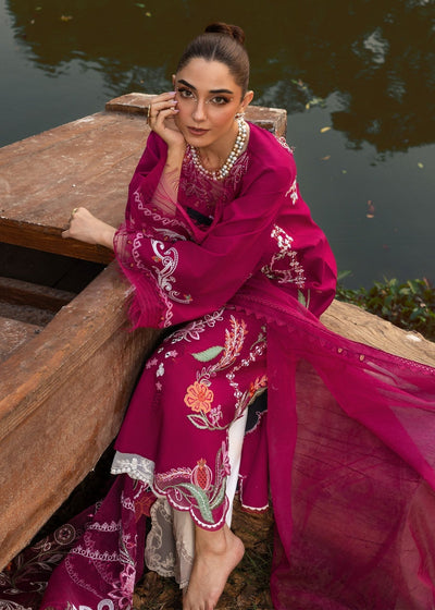 Crimson | Tasawar 25 | MIRROR GARDEN - D3A-Brand:Crimson-Type:Ladies Clothes-Berry-Organza-House of Maryam- Buy in UK, USA