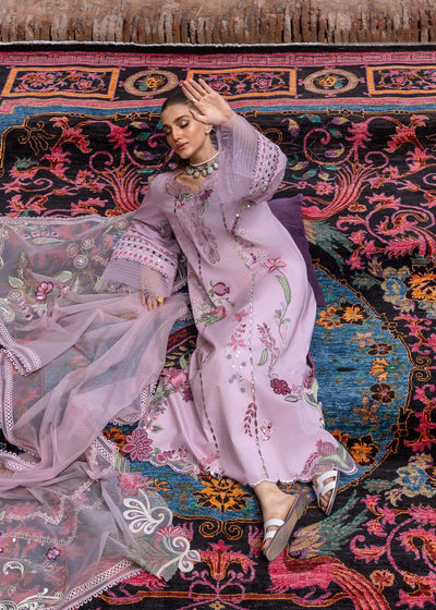 Crimson | Tasawar 25 | MIRROR GARDEN - D3B-Brand:Crimson-Type:Ladies Clothes-Lilac-Organza-House of Maryam- Buy in UK, USA