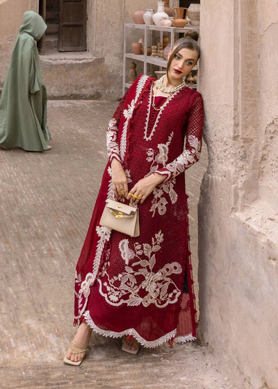 Crimson | Tasawar 25 | ONE TRUE LOVE - D6A-Brand:Crimson-Type:Ladies Clothes-Red-Organza-House of Maryam- Buy in UK, USA
