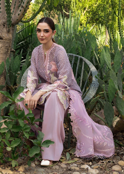 Crimson | Tasawar 25 | ONE TRUE LOVE - D6B-Brand:Crimson-Type:Ladies Clothes-Lilac-Organza-House of Maryam- Buy in UK, USA