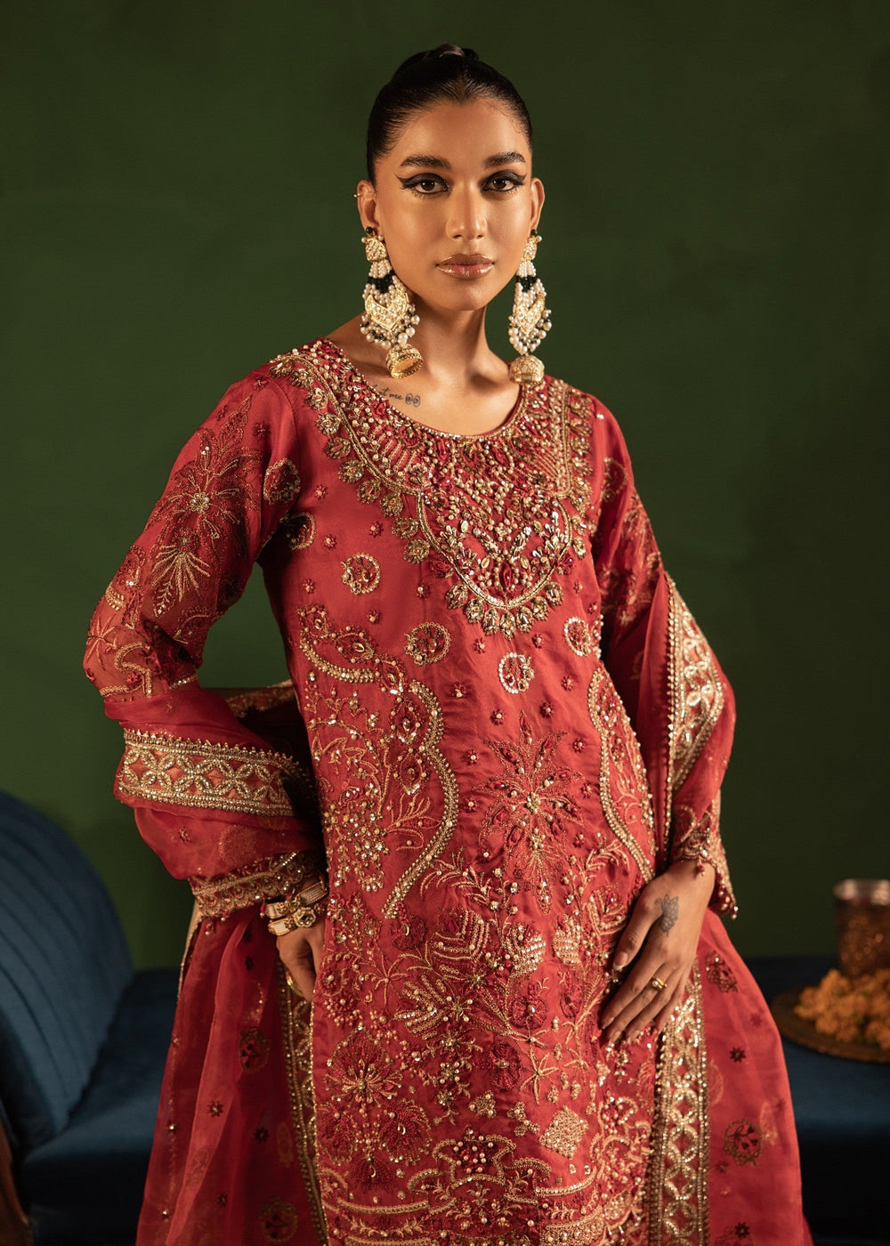 Diara Couture | Tabeer Formals | UA-02 - MAROON, image 3