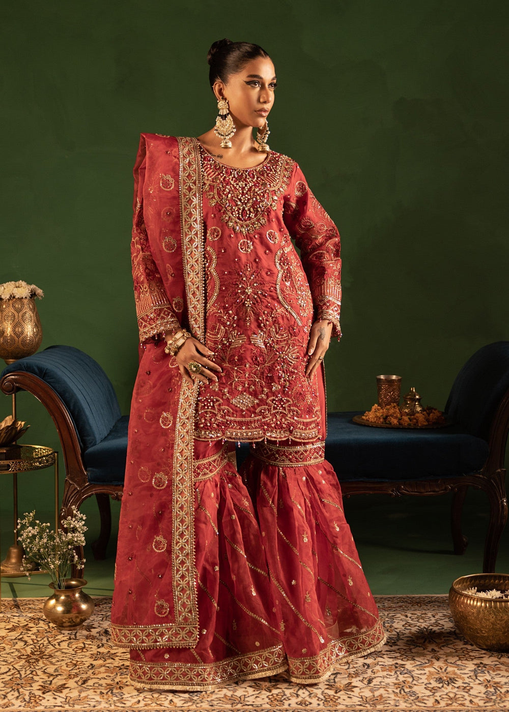 Diara Couture | Tabeer Formals | UA-02 - MAROON, image 4