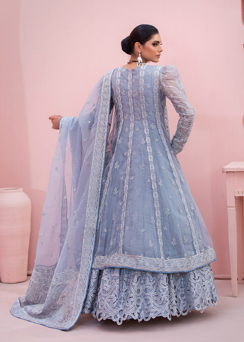 Diara Couture | Tabeer Formals | POGT-01-02 - GREY BLUE, image 2