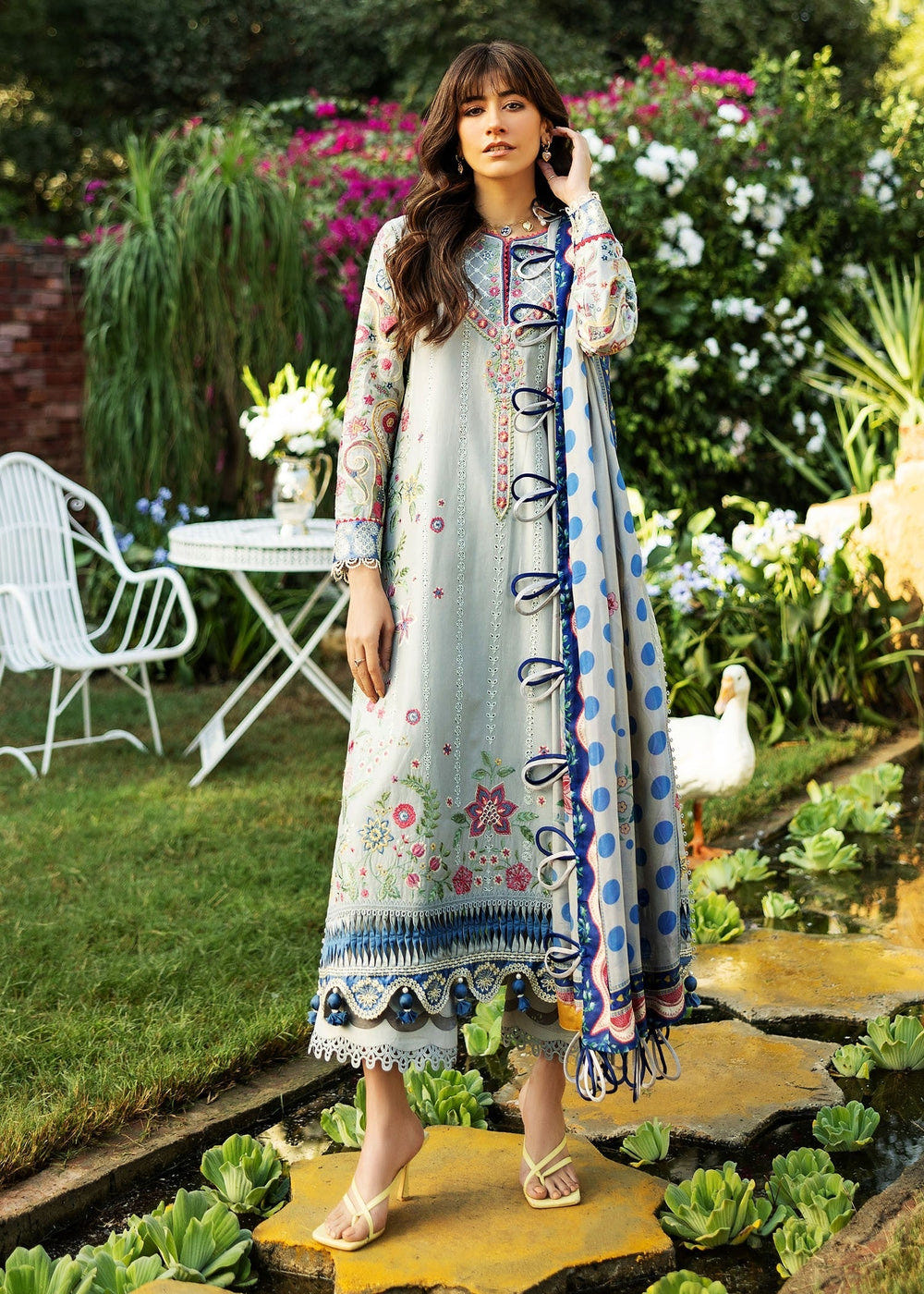 Sadaf Fawad Khan | Siraa Lawn 25 | PAISLEY GARDEN - A -  Sadaf Fawad Khan Ladies Clothes - Original Designer Dress - House of Maryam