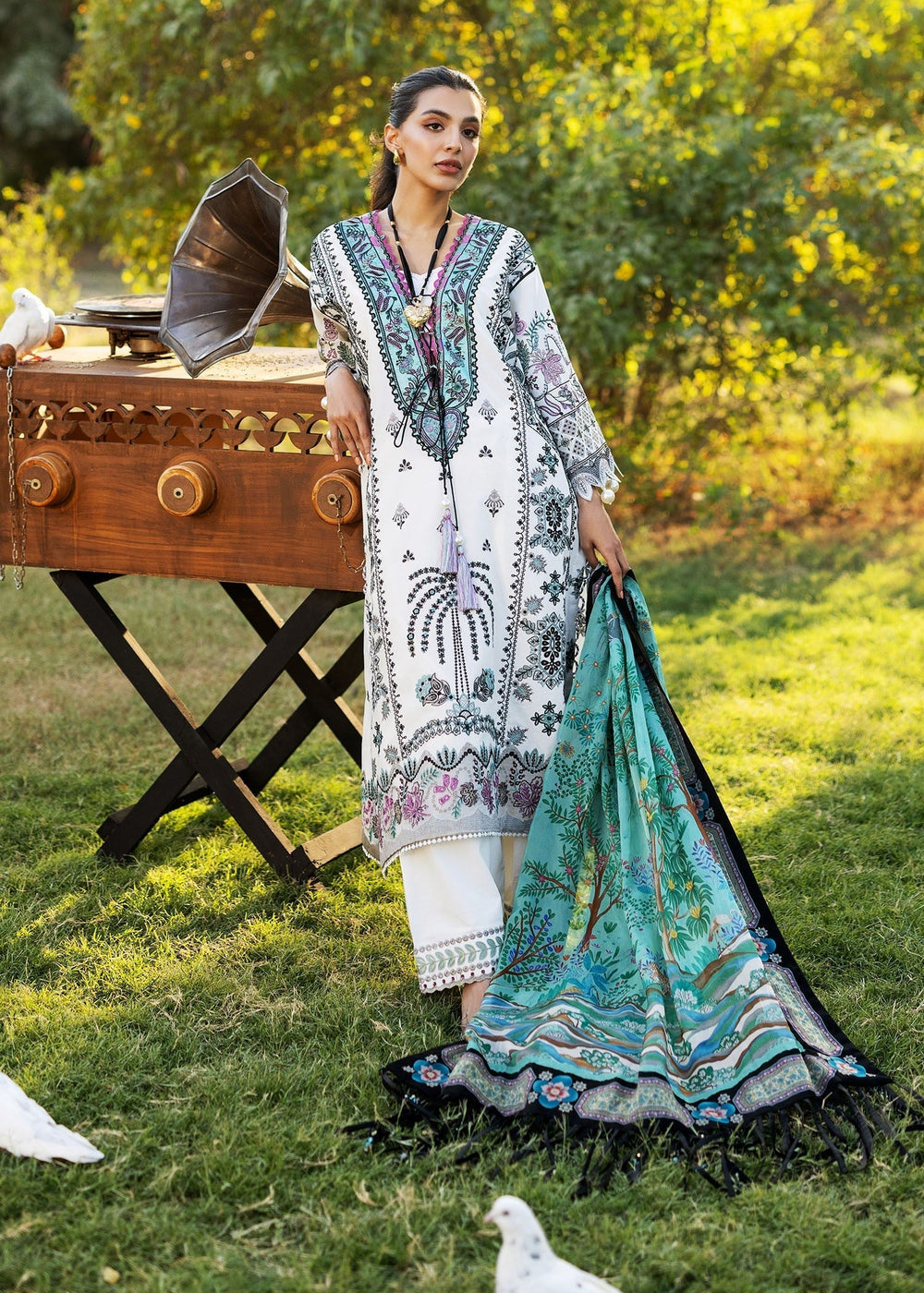Sadaf Fawad Khan | Siraa Lawn 25 | PALM ISLAND - B -  Sadaf Fawad Khan Ladies Clothes - Original Designer Dress - House of Maryam