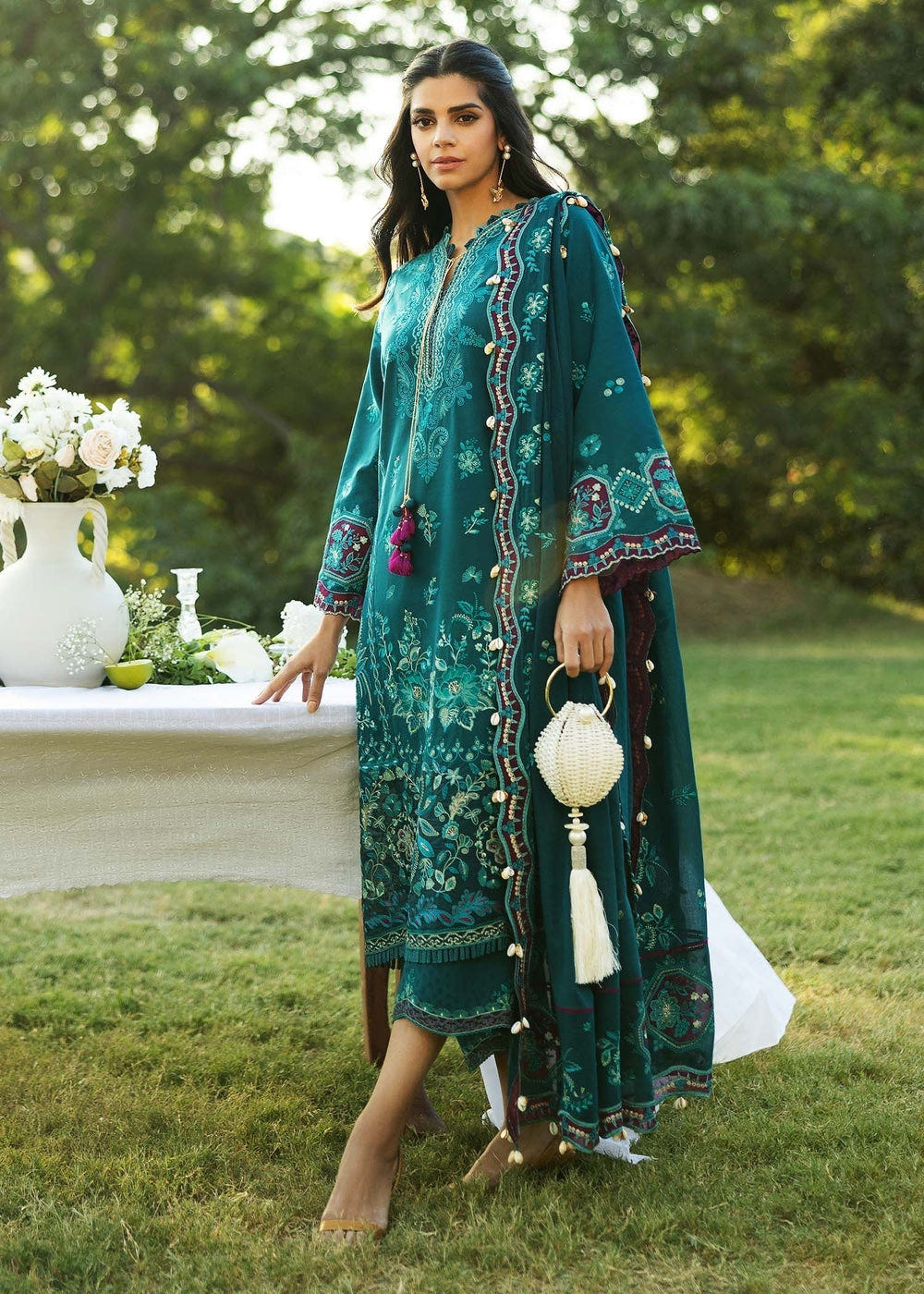 Sadaf Fawad Khan | Siraa Lawn 25 | KOI - B -  Sadaf Fawad Khan Ladies Clothes - Original Designer Dress - House of Maryam