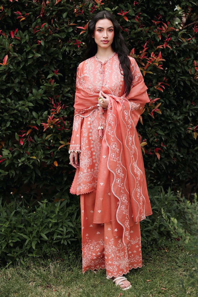 Cross Stitch | Eid Lawn Edit 26 | AMBER MIST-Brand:Cross Stitch-Type:Ladies Clothes-Peach Pink-Lawn-House of Maryam- Buy in UK, USA