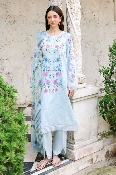 Cross Stitch | Eid Lawn Edit 26 | AQUA GLINT-Brand:Cross Stitch-Type:Ladies Clothes-Light Blue-Lawn-House of Maryam- Buy in UK, USA