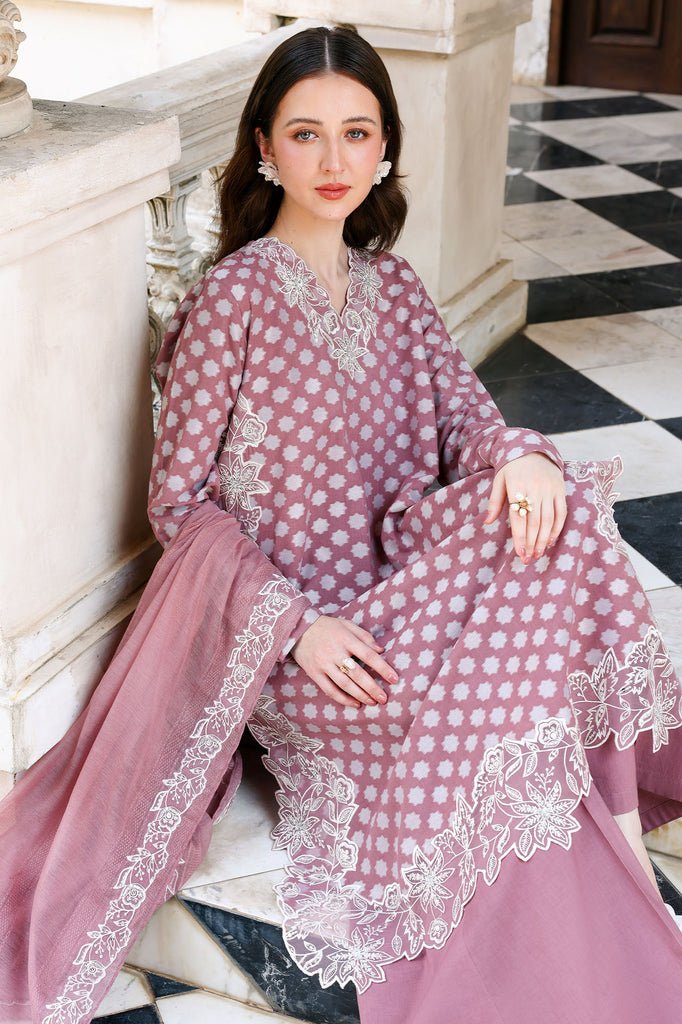 Cross Stitch | Eid Lawn Edit 26 | ASH ROSE-Brand:Cross Stitch-Type:Ladies Clothes-Brownish Pink-Lawn-House of Maryam- Buy in UK, USA