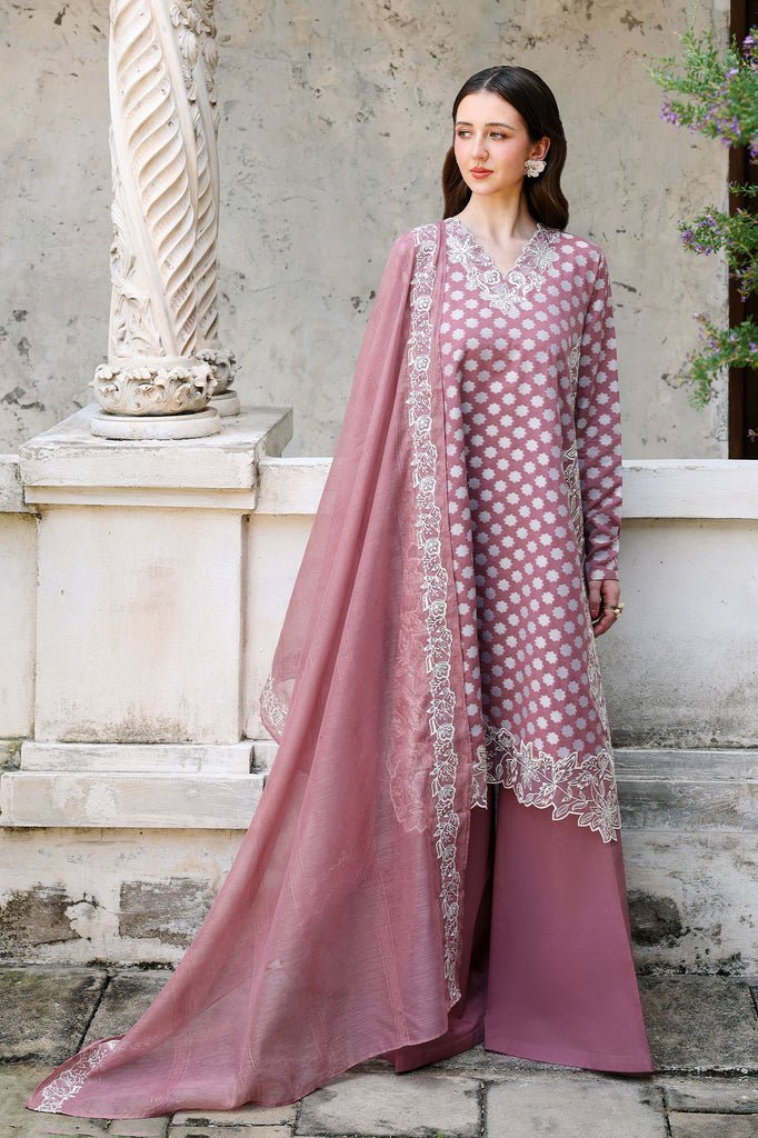 Cross Stitch | Eid Lawn Edit 26 | ASH ROSE-Brand:Cross Stitch-Type:Ladies Clothes-Brownish Pink-Lawn-House of Maryam- Buy in UK, USA