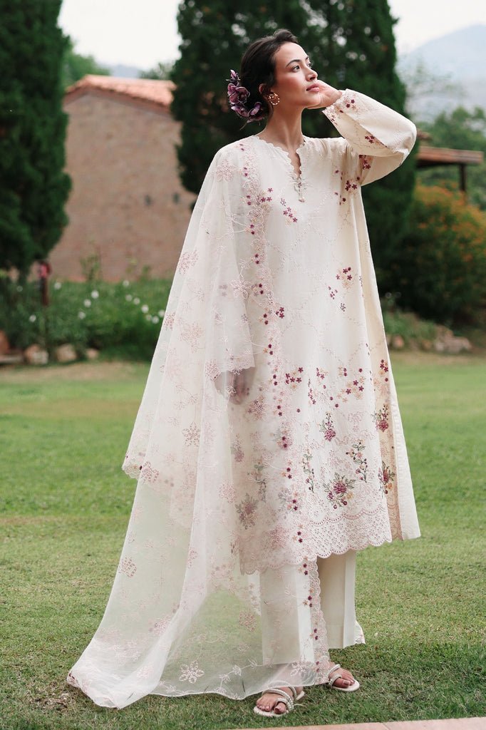 Cross Stitch | Eid Lawn Edit 26 | CARAMEL CREAM-Brand:Cross Stitch-Type:Ladies Clothes-Ivory-Lawn-House of Maryam- Buy in UK, USA