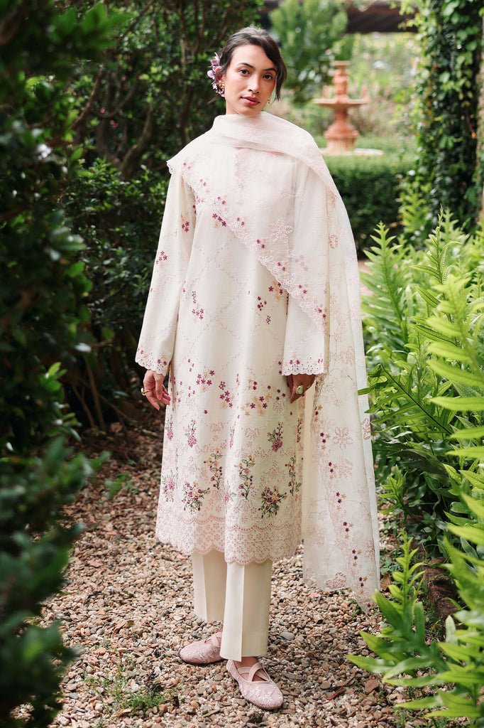 Cross Stitch | Eid Lawn Edit 26 | CARAMEL CREAM-Brand:Cross Stitch-Type:Ladies Clothes-Ivory-Lawn-House of Maryam- Buy in UK, USA