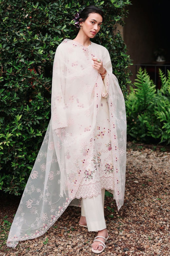 Cross Stitch | Eid Lawn Edit 26 | CARAMEL CREAM-Brand:Cross Stitch-Type:Ladies Clothes-Ivory-Lawn-House of Maryam- Buy in UK, USA