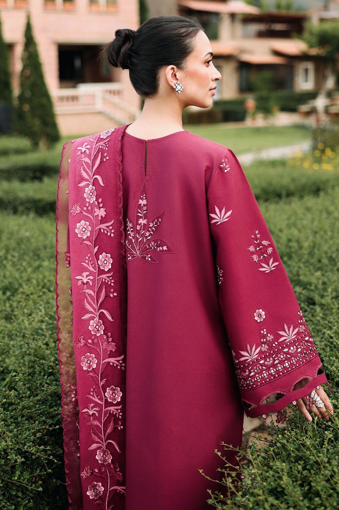 Cross Stitch | Eid Lawn Edit 26 | CRIMSON ROYALE-Brand:Cross Stitch-Type:Ladies Clothes-Purplish Red-Lawn-House of Maryam- Buy in UK, USA